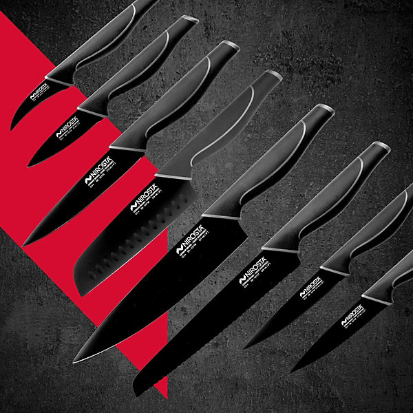 Ensemble de 6 Couteaux à légumes 20 cm Nirosta Black Edition