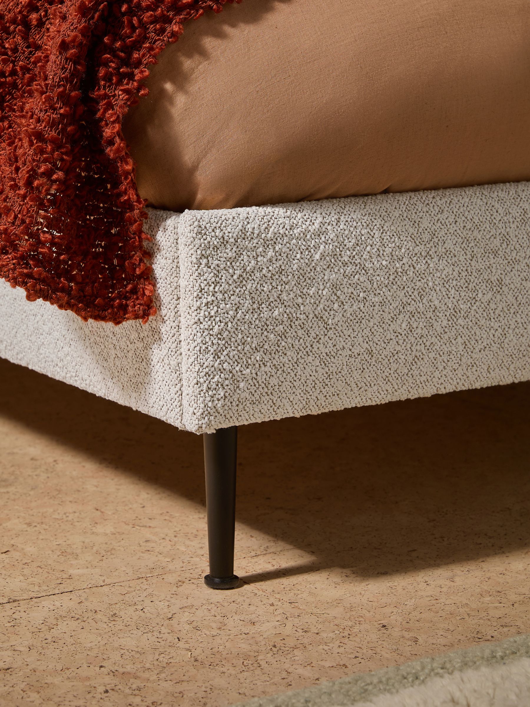 Montie Bed in White Boucle
