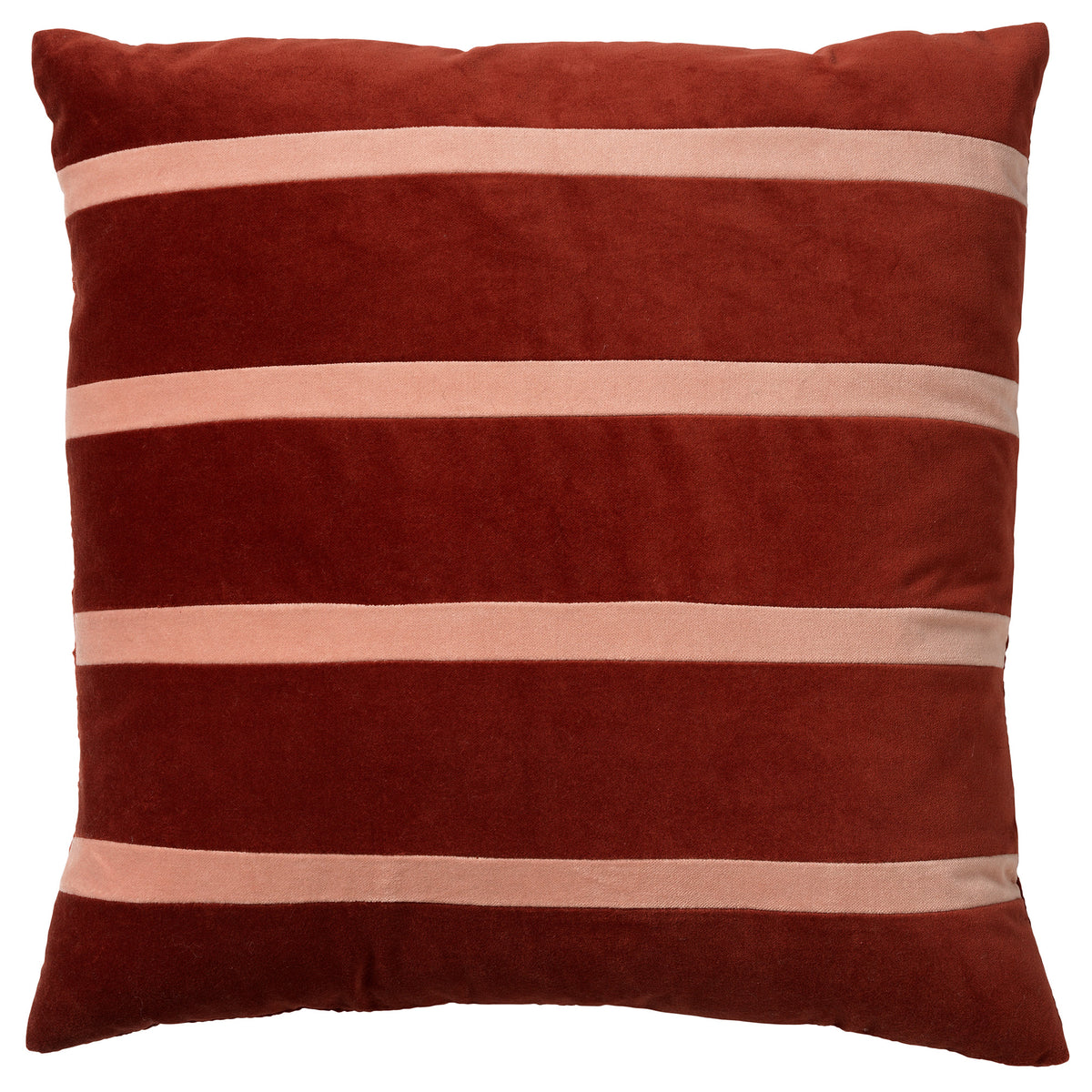 PEMM - kussenhoes 45x45 cm - velvet - color blocking - Muted Clay - roze, oranje