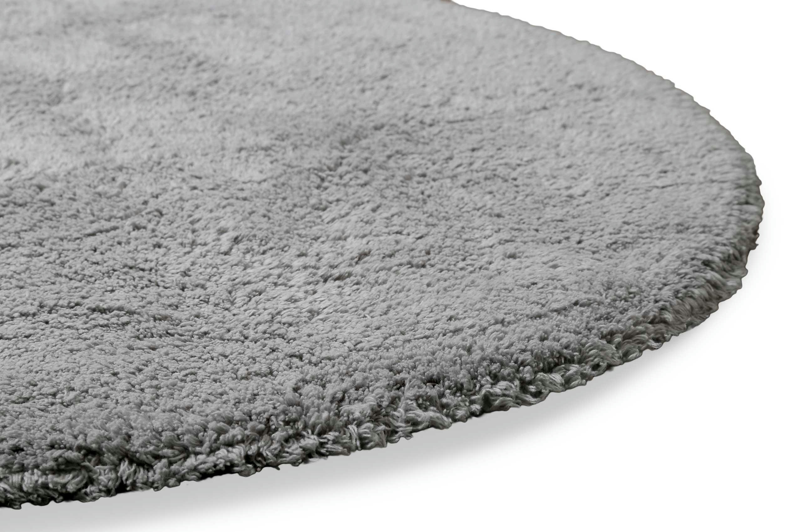 OLE - Tapis de bain rond doux gris clair coton 90 rd.