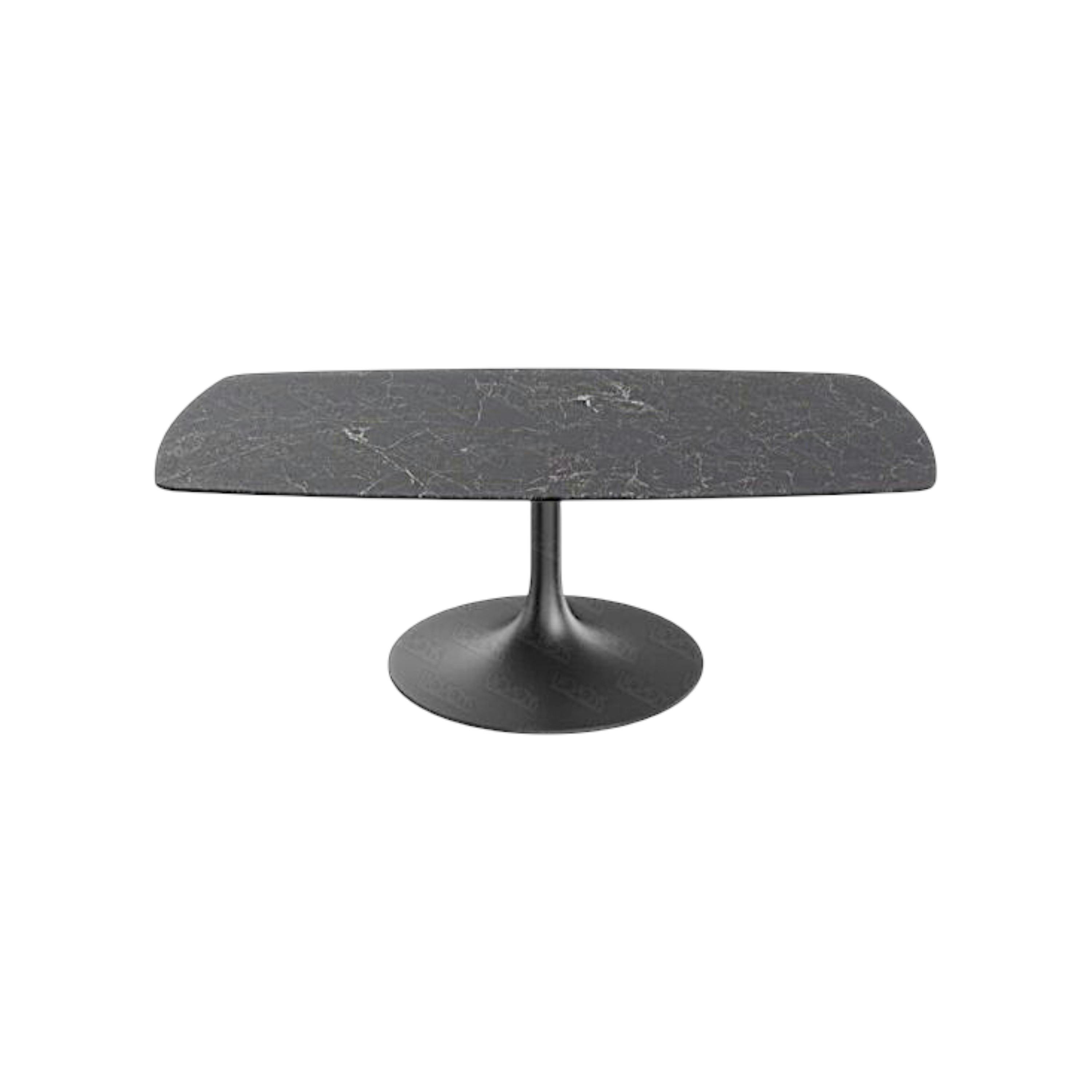Table basse céramique grise marbrée, pied tulipe 115 cm LIGURIE