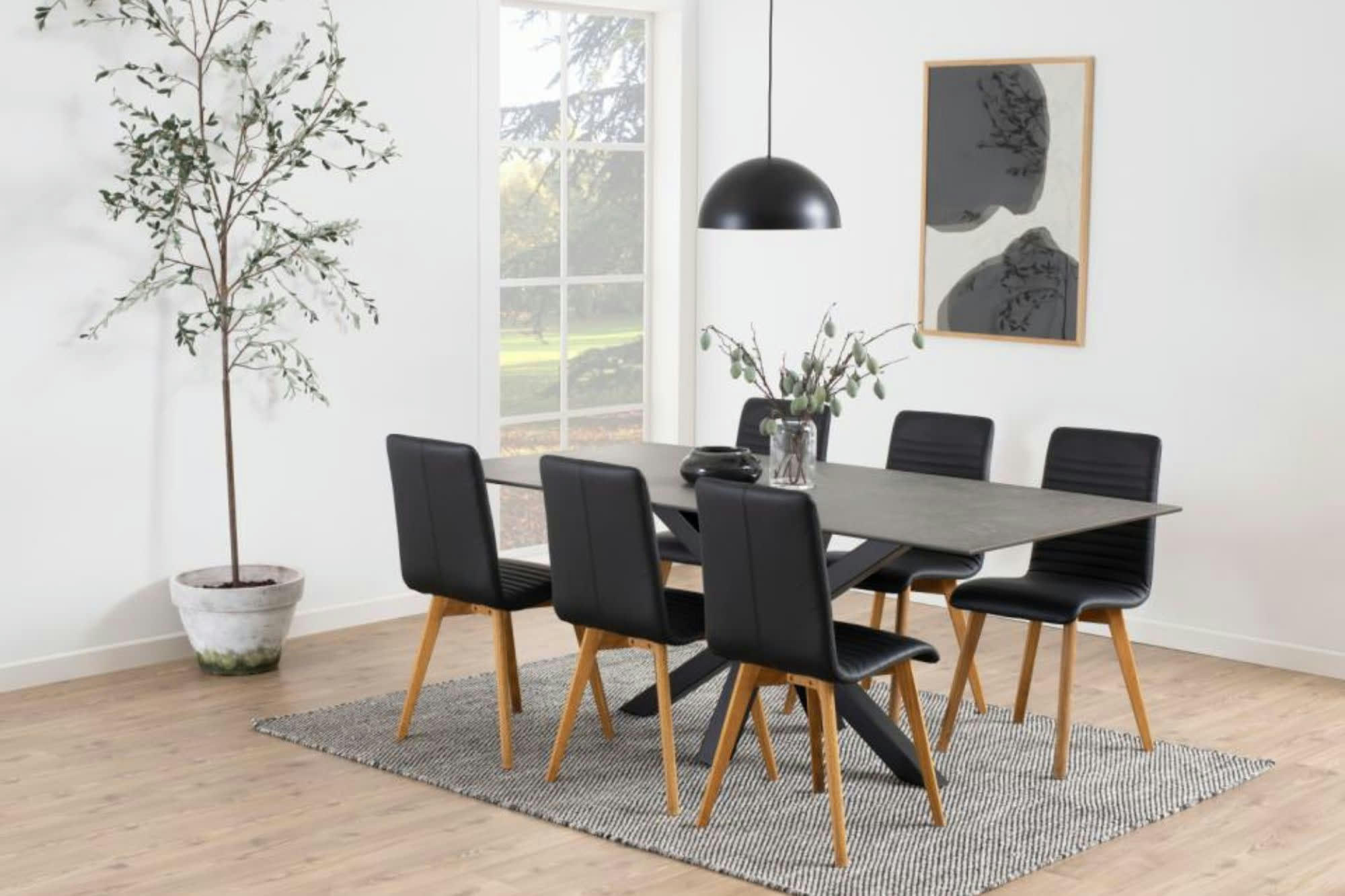 NEIVA - Table de salle à manger rectangulaire en céramique L200