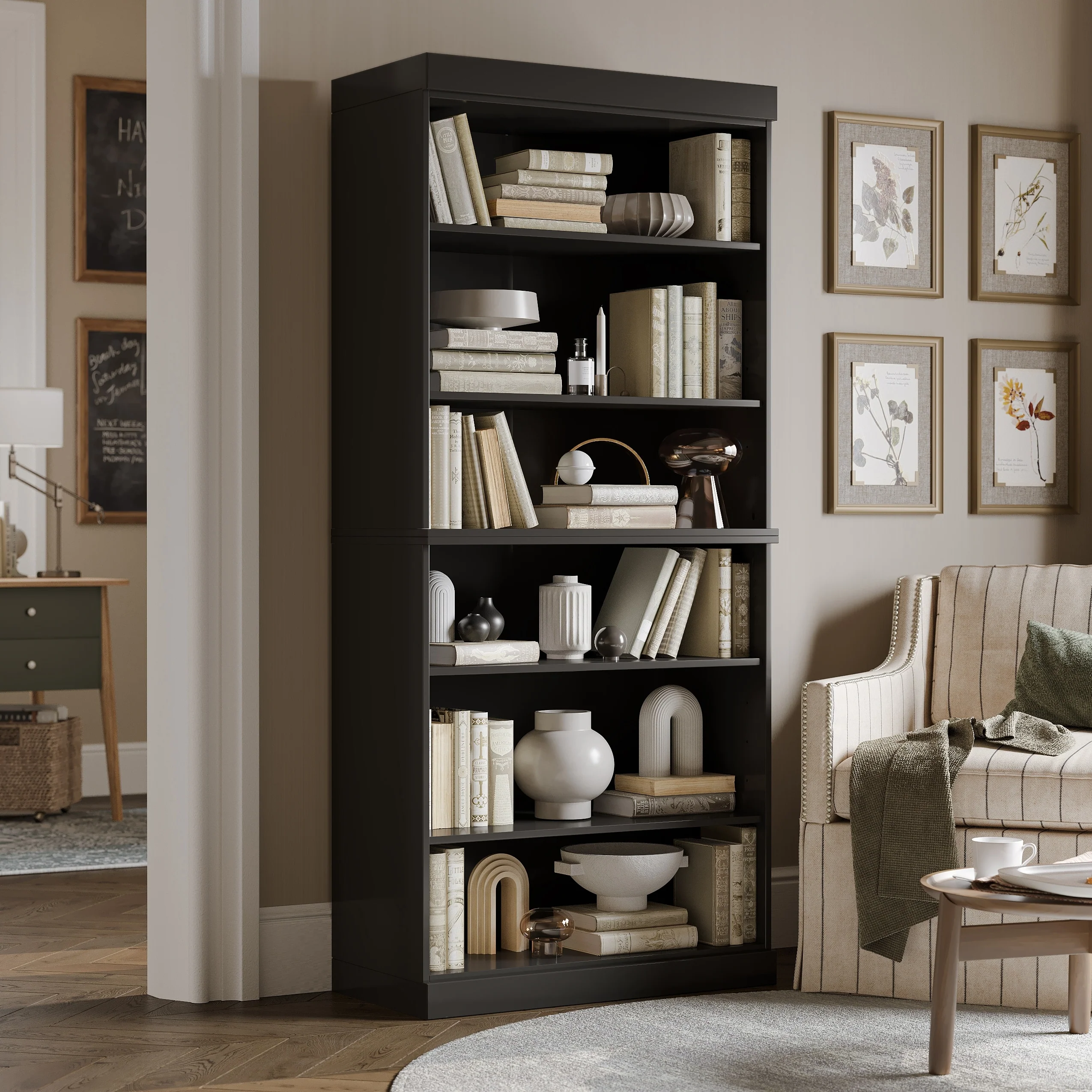 100% Solid Wood 6-Shelf Bookcase with Optional Doors by Palace Imports