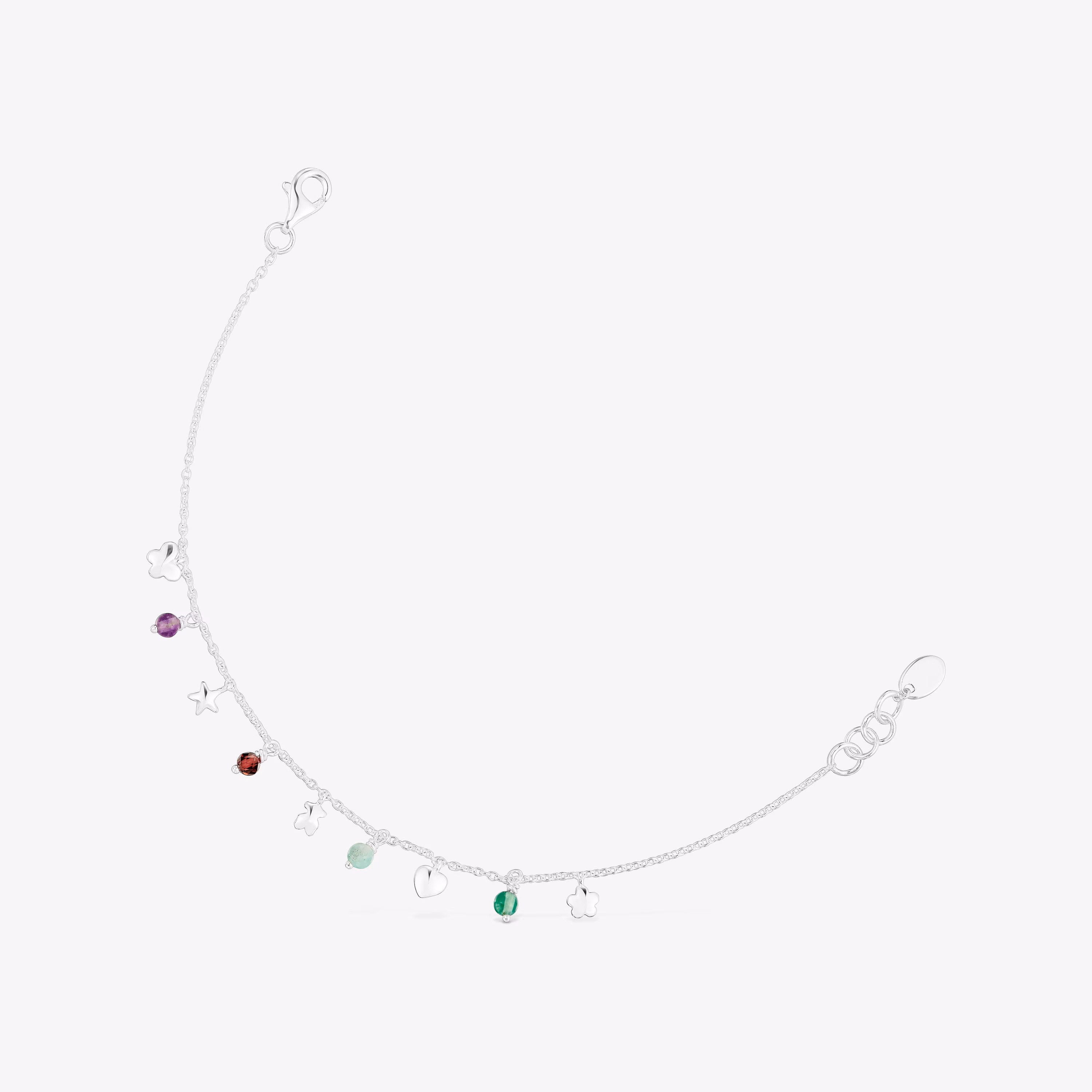 Pulsera de plata y gemas motivos Bold Motif
