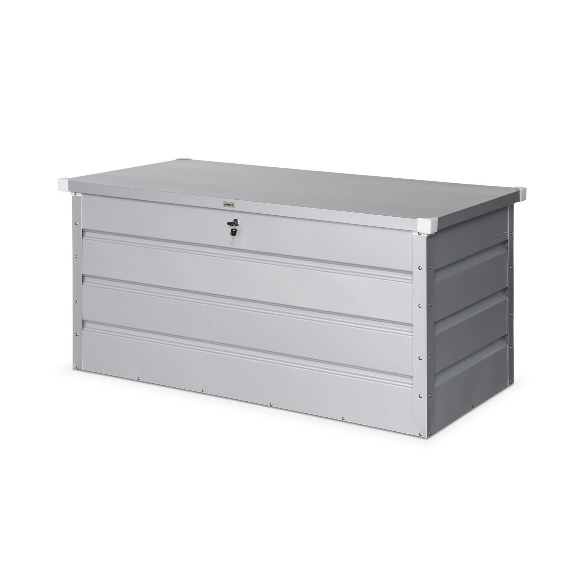 DETROIT - Coffre de jardin métal 385l gris aluminium