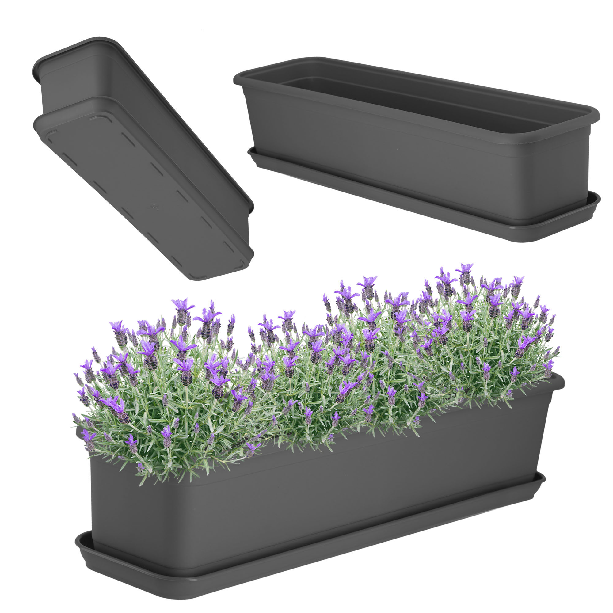 Kadax Skrzynka Balkonowa Doniczka 60cm   Podstawka
