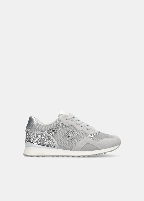 Sneakers glitter e mesh
