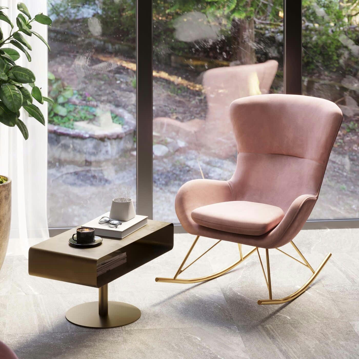 OSLO - Fauteuil à bascule Oslo rose Kare Design