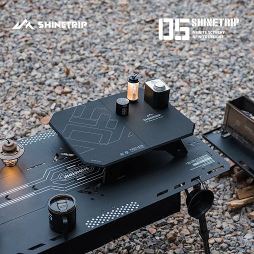 NNEOBA Ultralight Dual-Purpose Camping Adjustable Folding ABS Table Blac