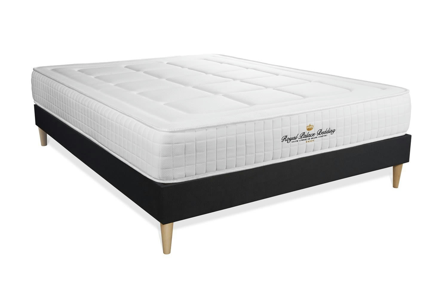 BALMORAL - Pack matelas sommier kit 140x190 oreiller couette