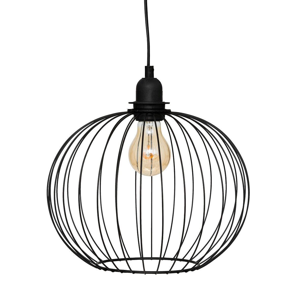 LAMPA WISZĄCA Victa czarna metalowa OKRĄGŁA