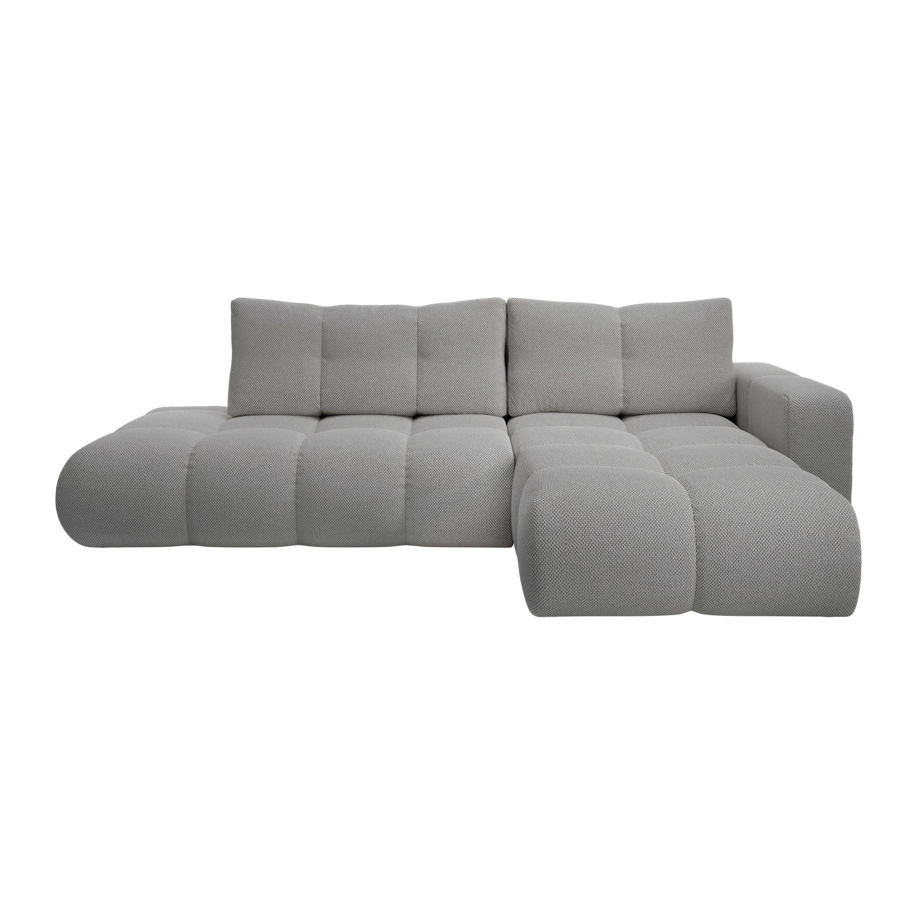 by fonQ Charme Hoekbank Rechts met Slaapfunctie - Weefstof - Grijs