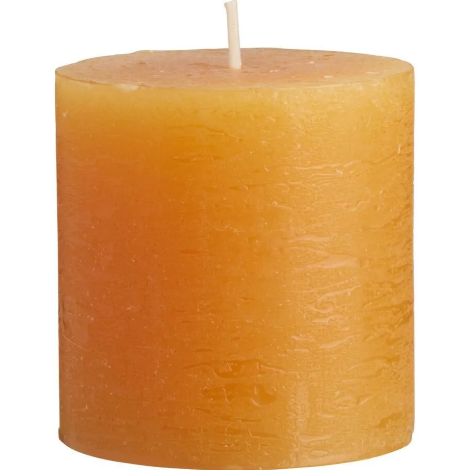 Kwantum Kaarsen & Theelichten | Kaarsen & Theelichten | Kaars Rustiek Geel 7×7 Cm 007X007CM