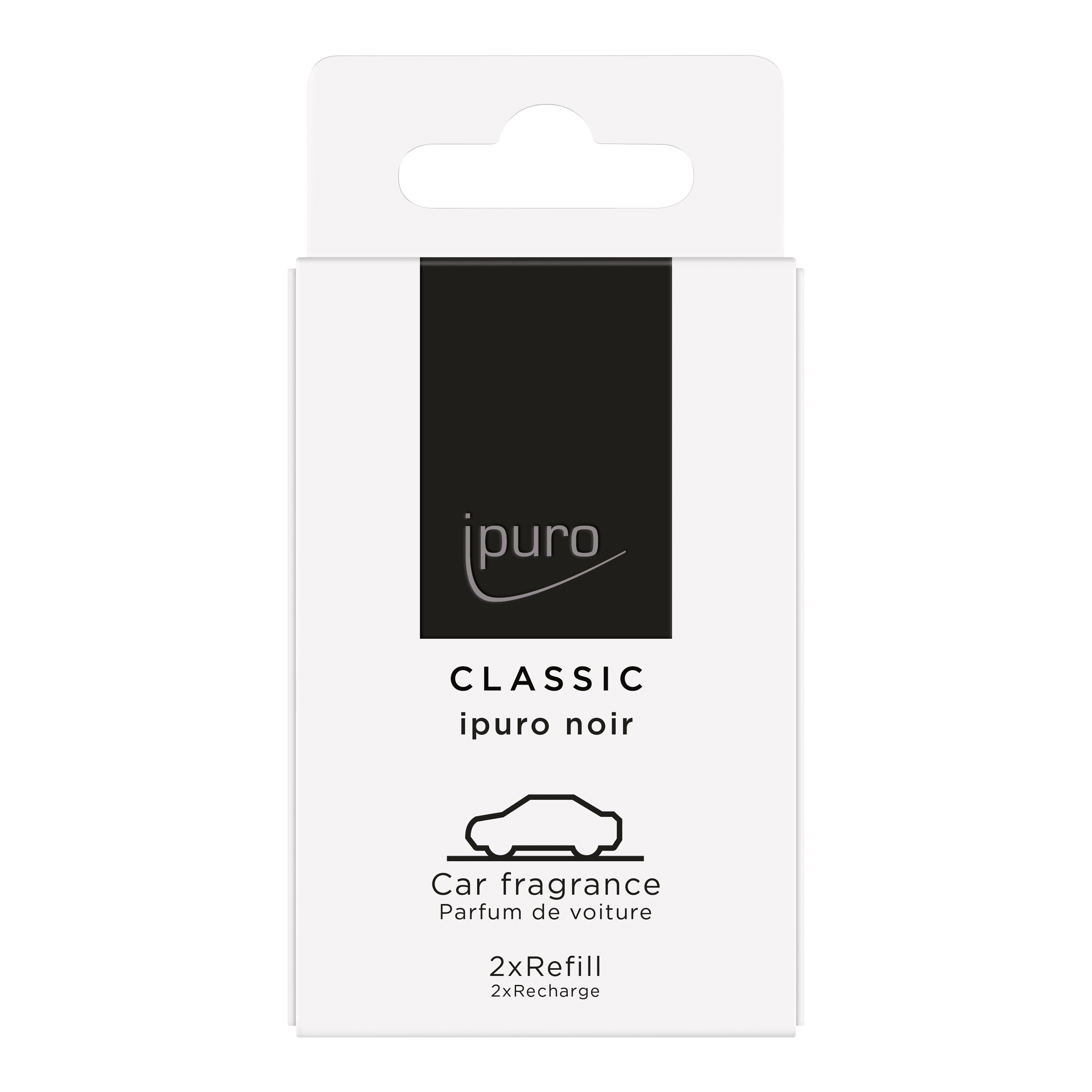 ipuro CLASSIC Autoduft Nachfüll-Essenz Noir Schwarz, 2 Stück, 18 g