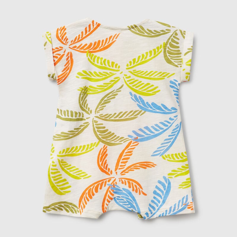 Onesie with tropical print