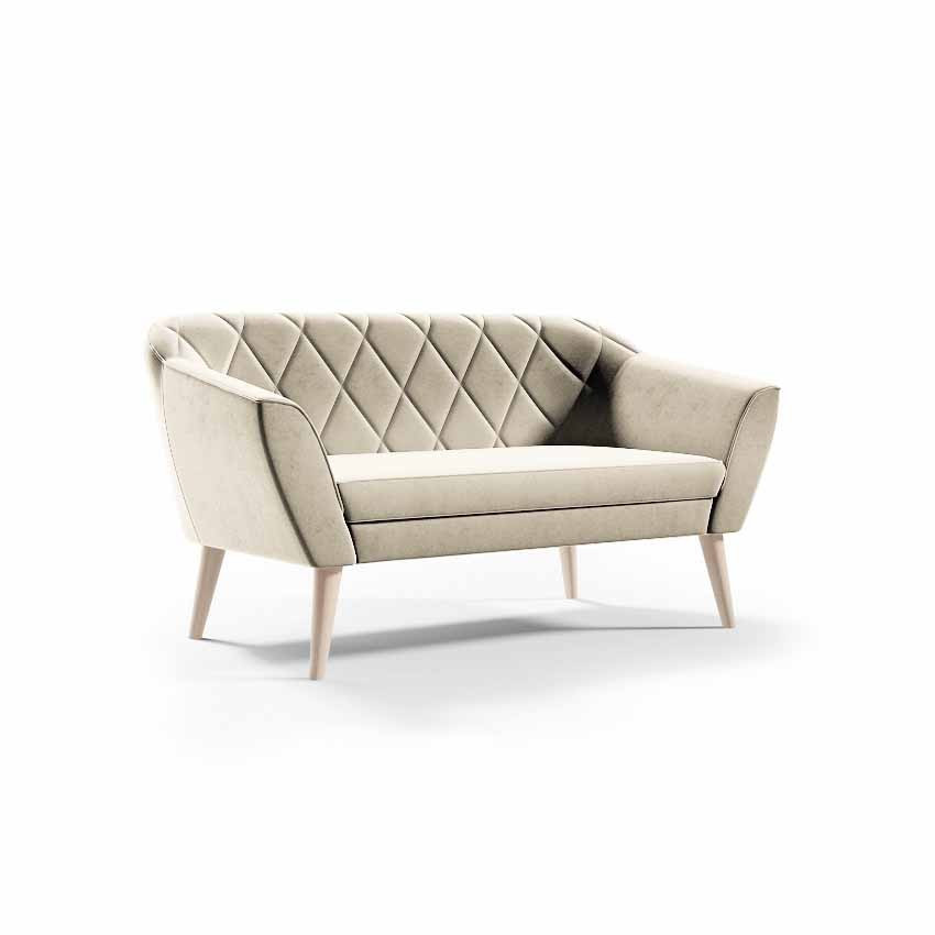 Nowoczesna sofa tapicerowana VIVA 2 - beżowynoga buk