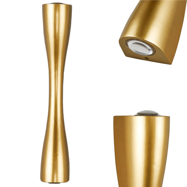 Lampa Ścienna Kinkiet Metalowa Złota Toolight