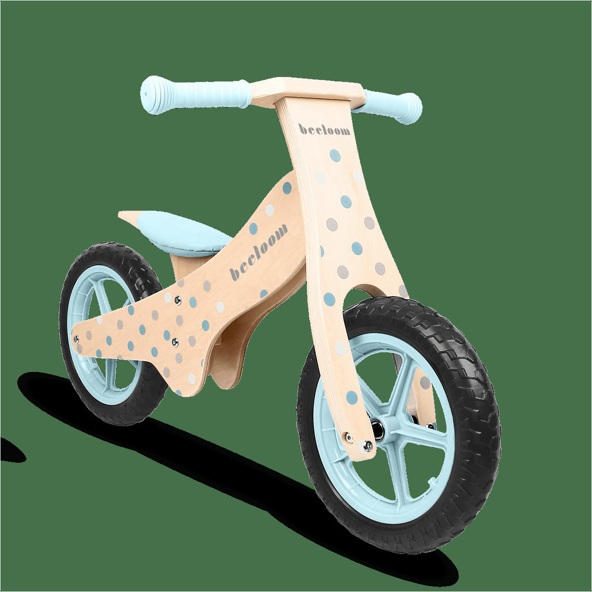 - Vélo sans pédales pour enfants en bois naturel bleu