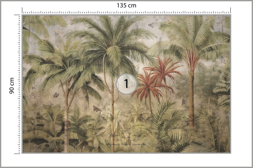 Fototapeta Las Tropikalny W Stylu Vintage 135x90cm