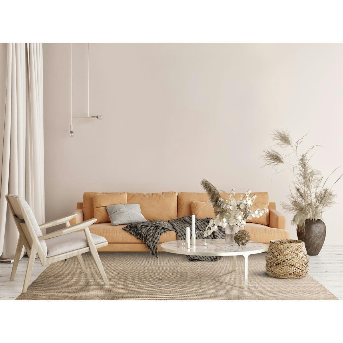 TISSY - Tapis moderne en coton beige 120x170 cm