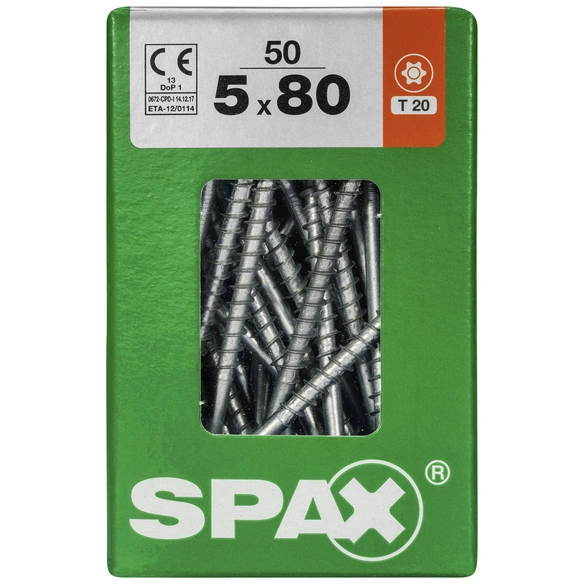 Universalschraube, 5 mm, Stahl, 50 Stk., TRX 5x80 L