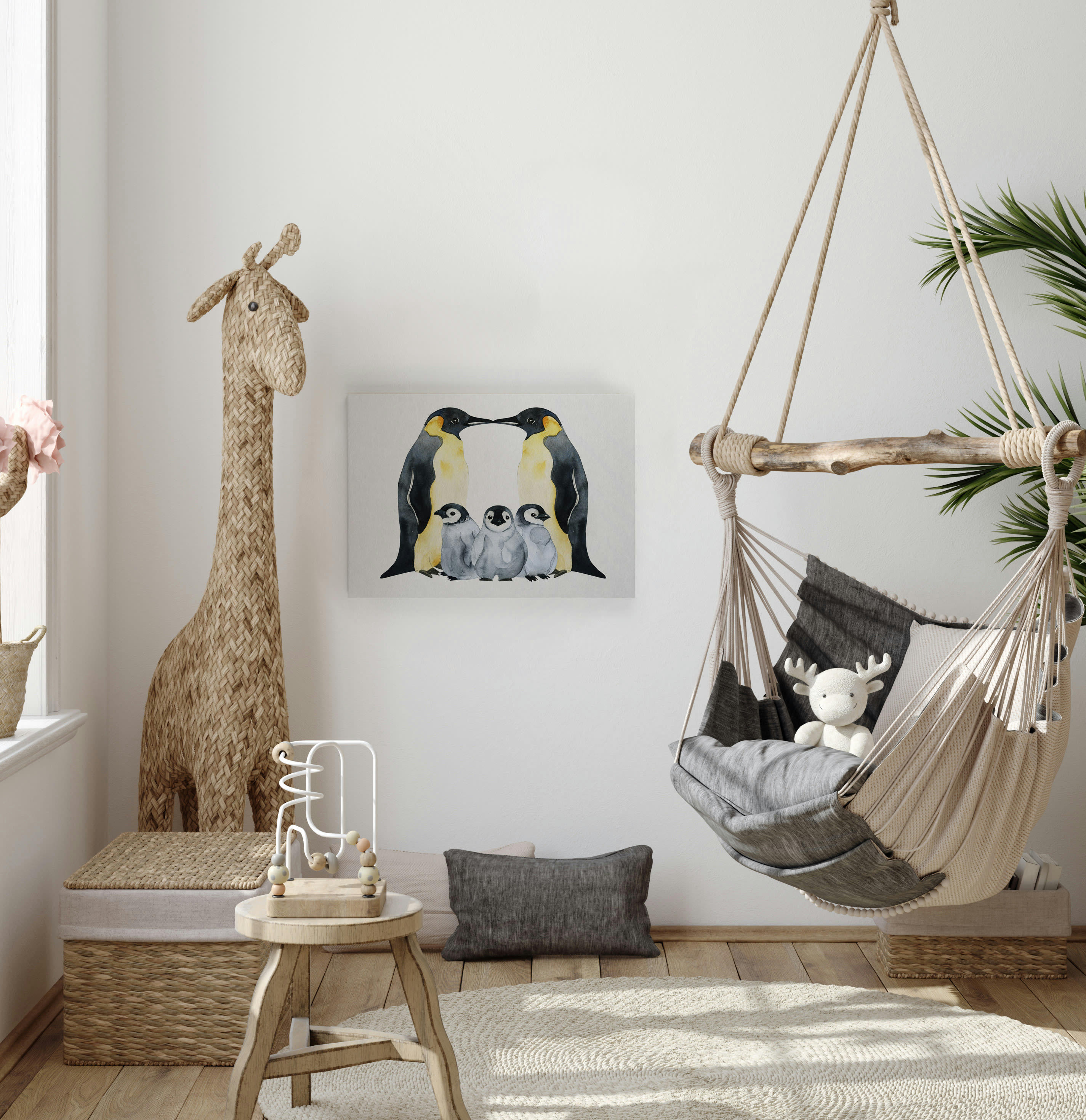 FAMILY PENGUINS - Peinture sur toile 60x40Impression de famille de pingouins