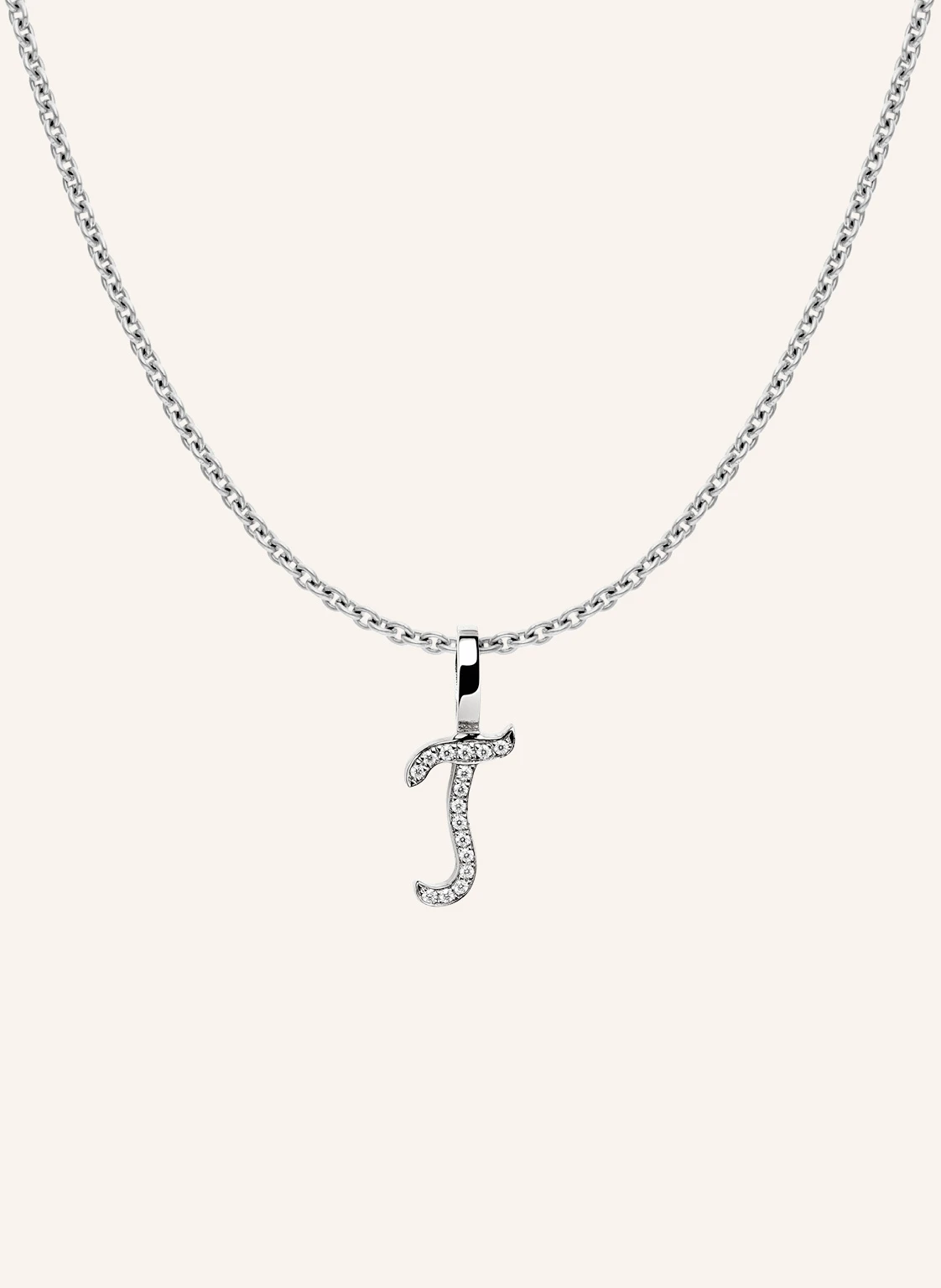 CADA Kette TINY DIAMOND LETTER T