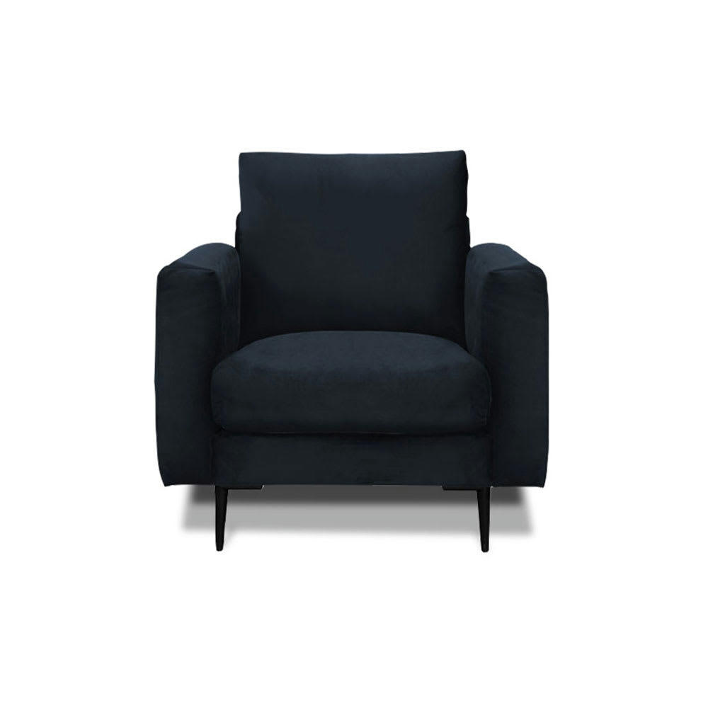 CARUSO - Fauteuil 1 place velours bleu