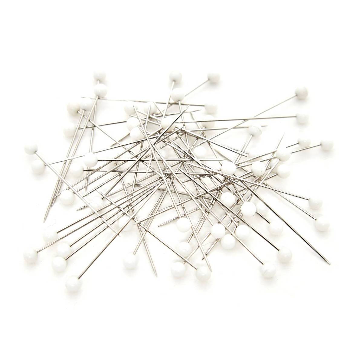 Hemline Gold White Plastic Head Pins 38mm 60 Pack