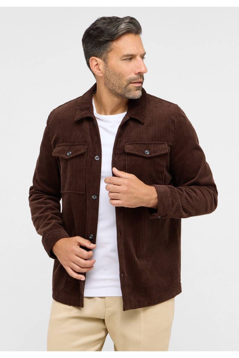 ETERNA 1863 Modern Fit Hemdjacke dunkelbraun, Einfarbig