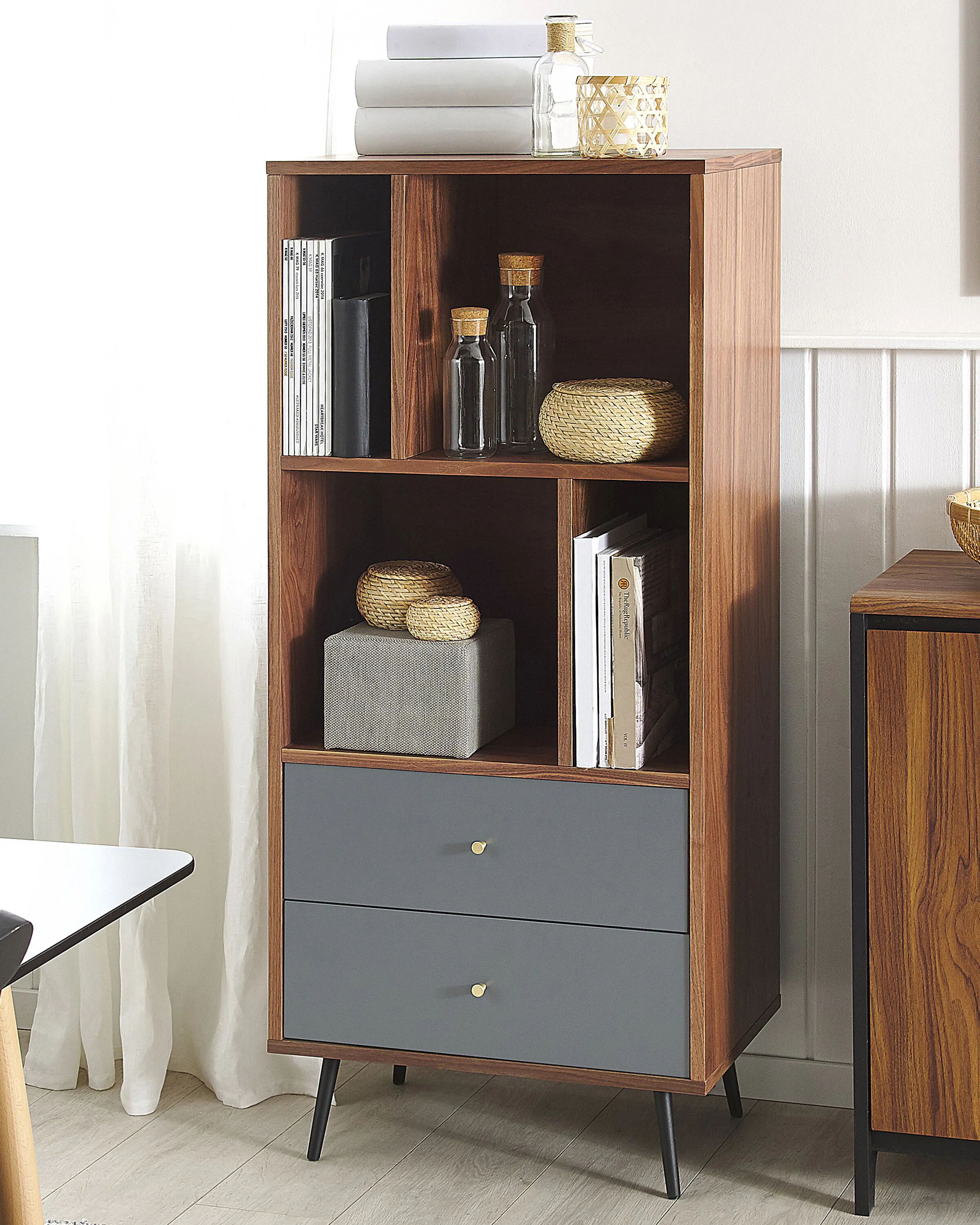 Shelving Unit RICHMOND 139 cm Dark Walnut