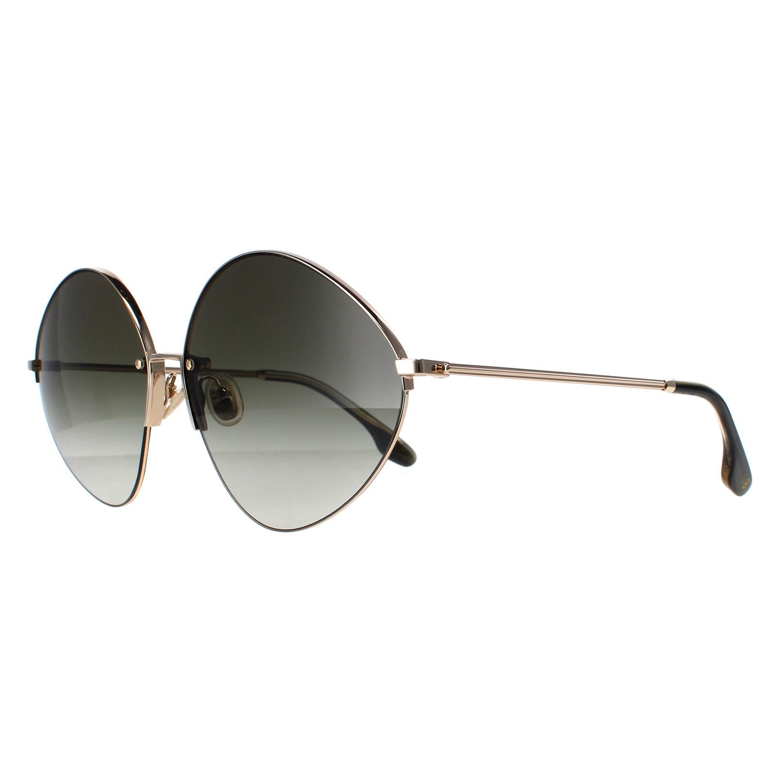Victoria Beckham Oval Gold Sage Green Gradient VB220S
