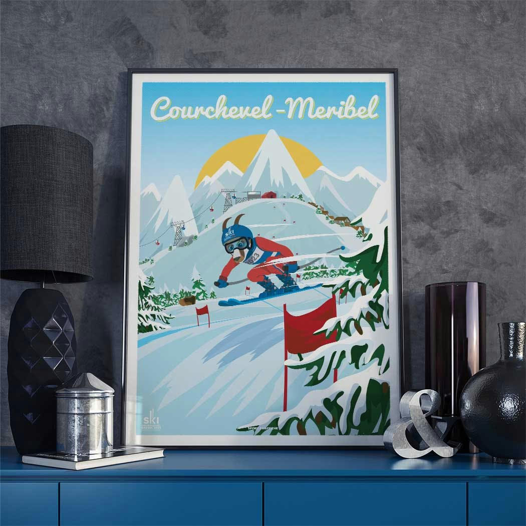 SKI - Affiche Ski - Courchevel Méribel 2023 Toya 40x60cm