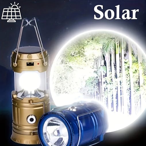 NNETM Multi-Functional Solar Handheld Camping Light LED Flashlight