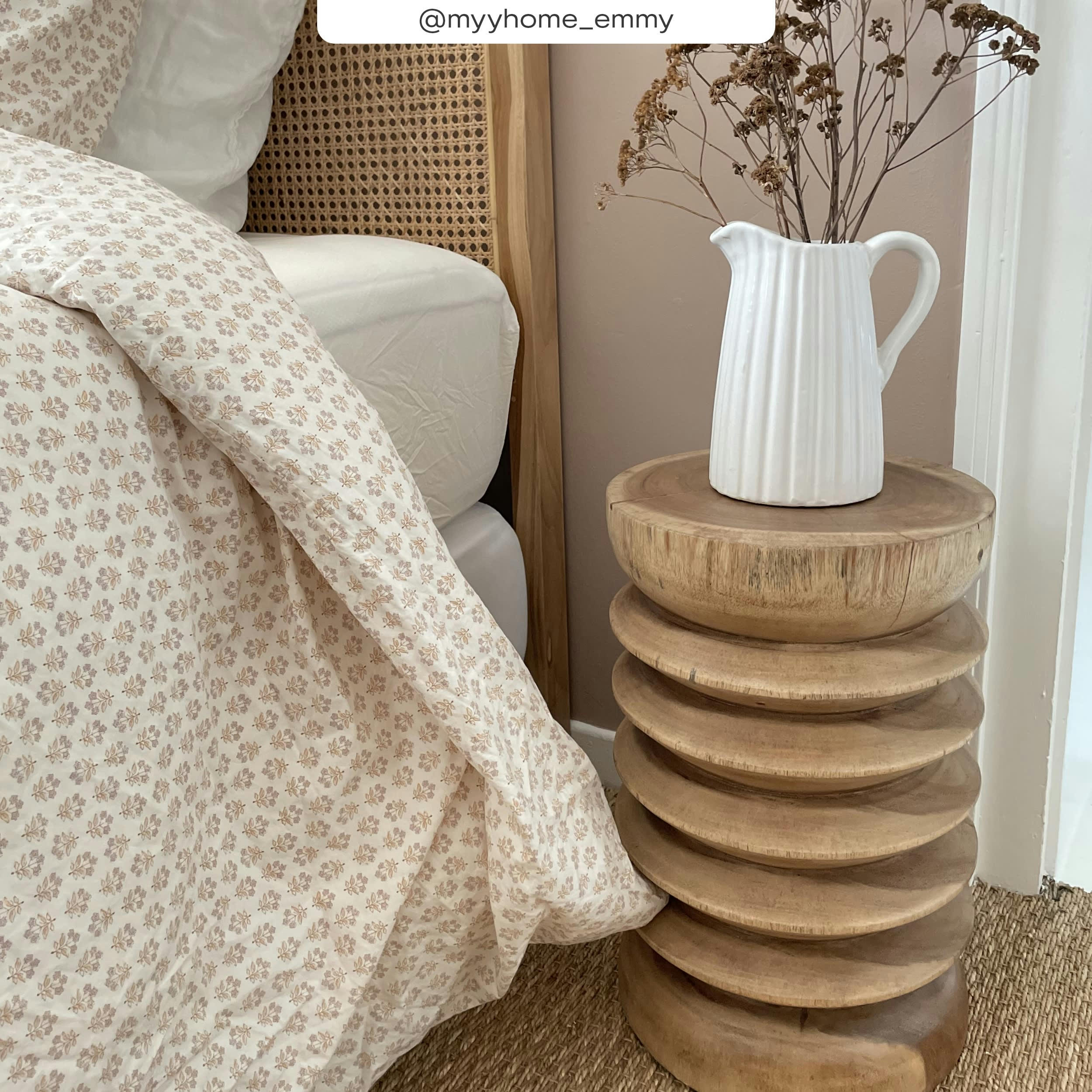 LEWA - Tabouret rond en bois de suar D30 cm