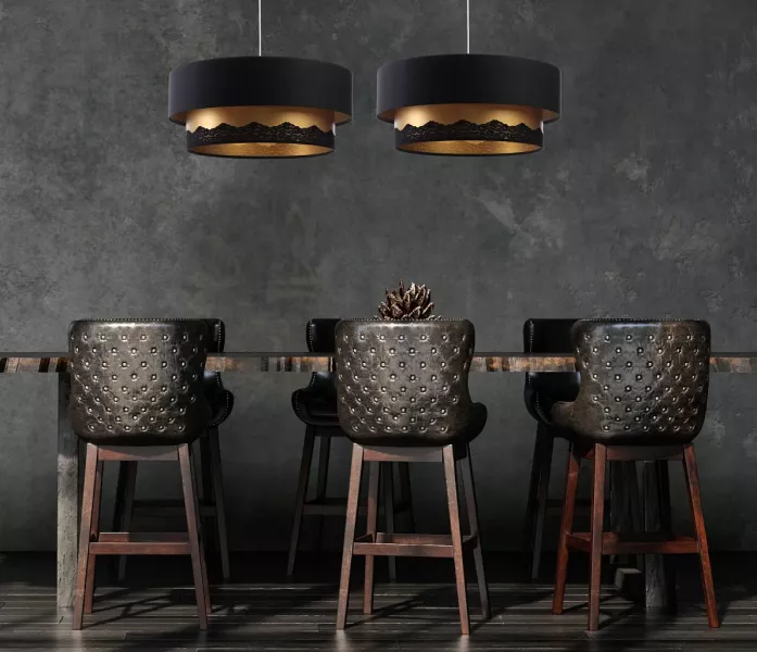 Lampa wisząca DOUBLE ELEGANT 40 czarna/złota