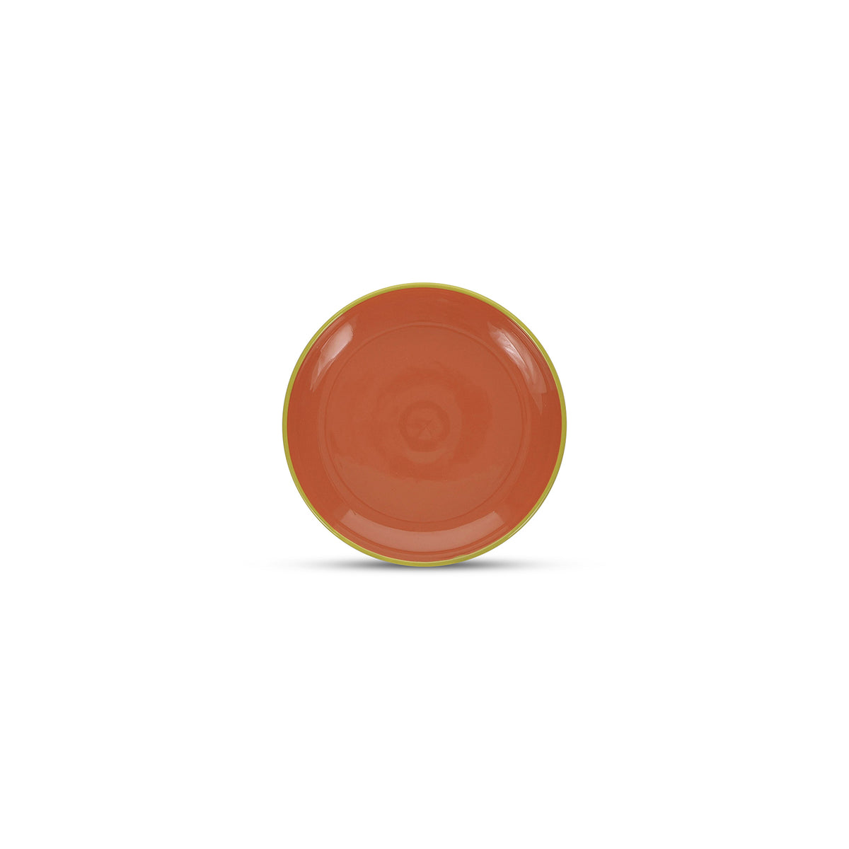 Ona - Plat bord 18xH2,5cm oranje/groen Duo - Set van 4