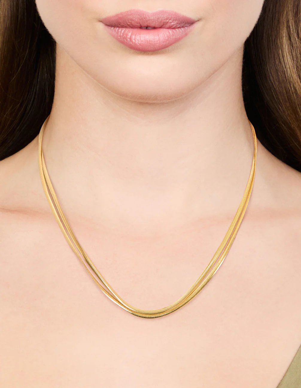 Waterproof Gold Plated Stainless Steel Fine Chain Necklace 2-Pack