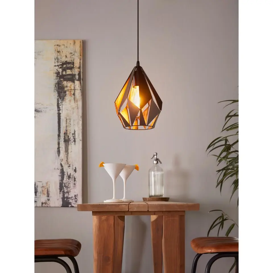 EGLOCarlton1Hanglamp-E27-&Oslash;20,5cm-Zwart/Koper