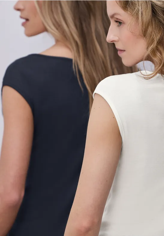 Basic Shirt mit Boatneck im 2er-Pack