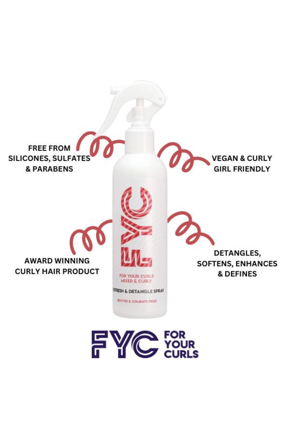 FYC For Your Curls Refresh & Detangle Spray for Curly Hair
