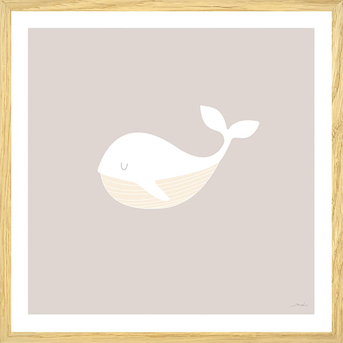 - Affiche enfant balein oh avec cadre 30x30cm