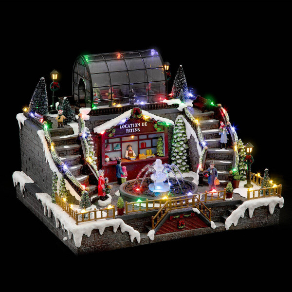 Dekoracja - scenka LED z lodowiskiem32x41,5 cm