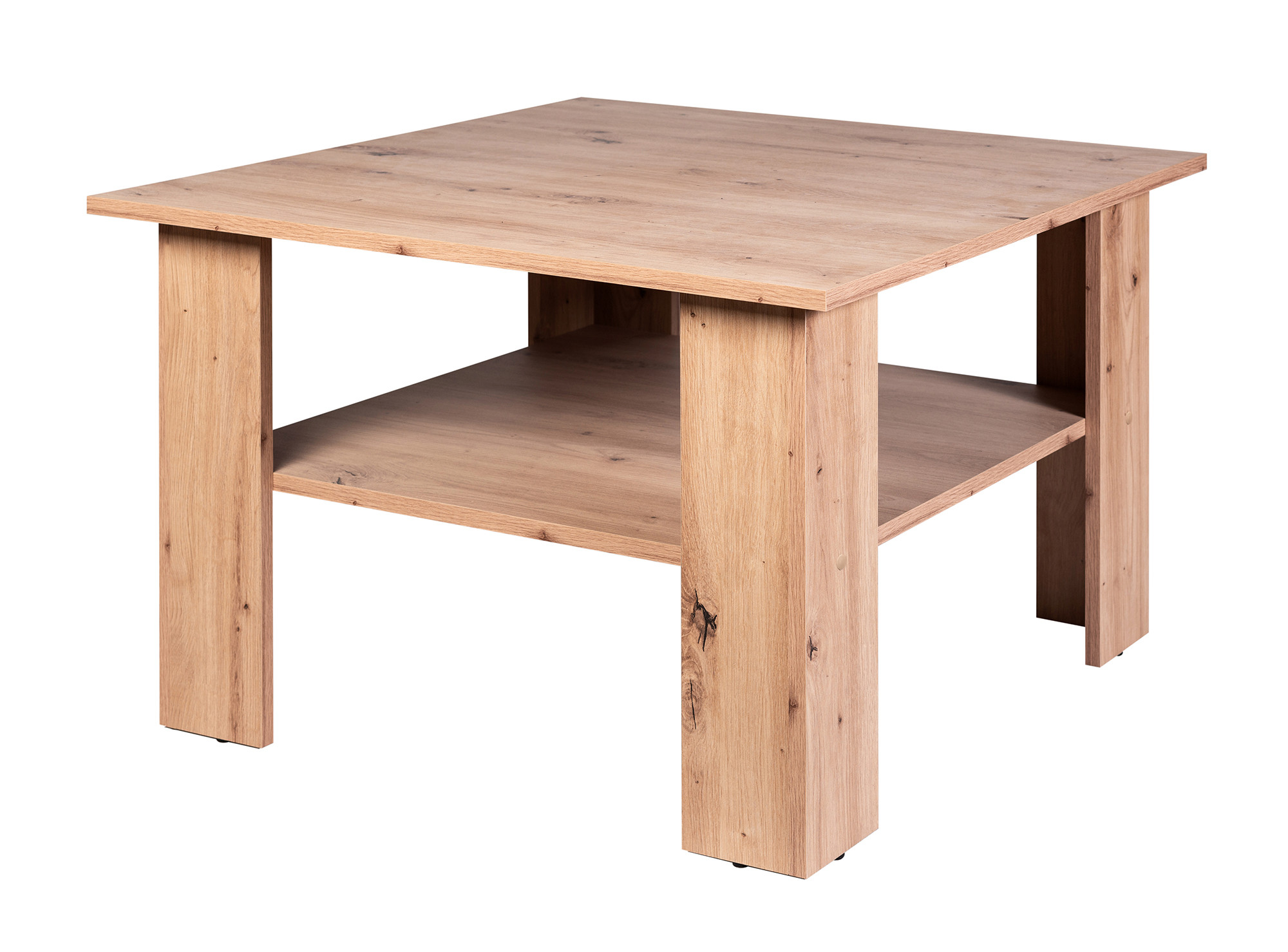 Ława do Salonu Dąb ARTISAN 75 cmz Półką KWADRAT