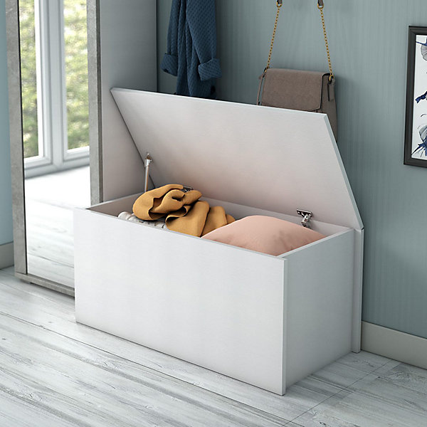 Coffre De Rangement En Bois Blanc