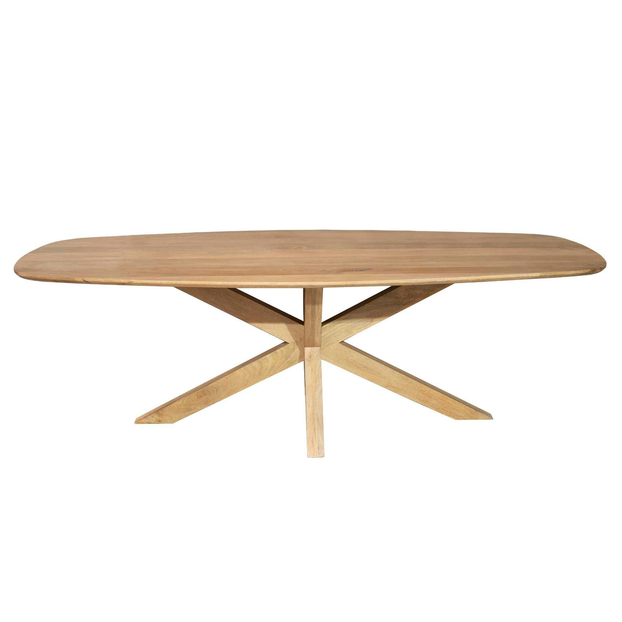 Table à manger ovale organique à pied central 210 cm NERO