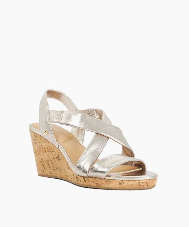 Kamies Gold - Wide Fit Cork Wedge Heel Shoes