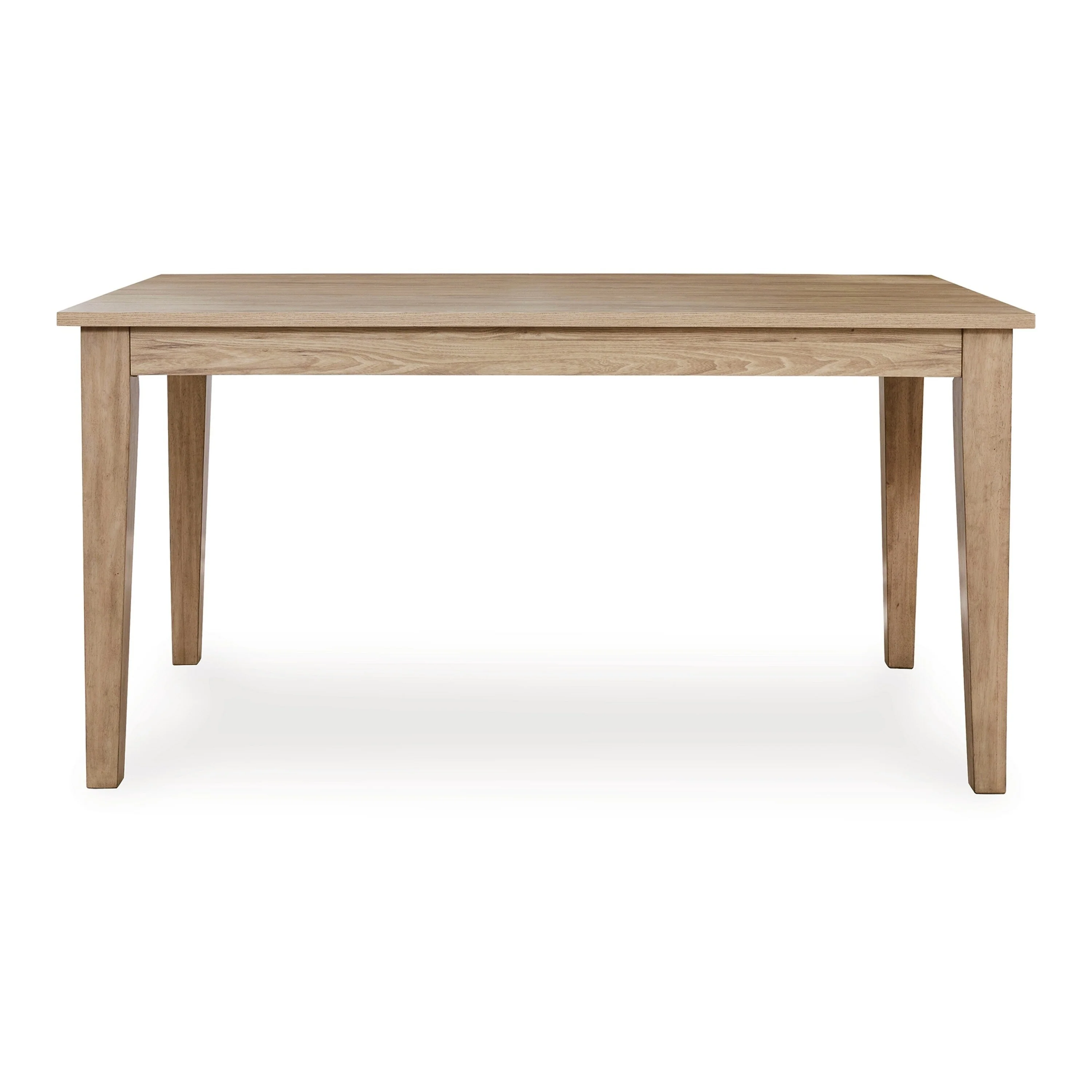 Glim Dining Table, 60 Inch Rectangular Hardwood Tabletop, Light Brown