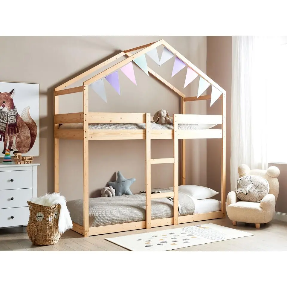 LABATUT - Stapelbed - Lichthout - 90 x 200 cm - Dennenhout