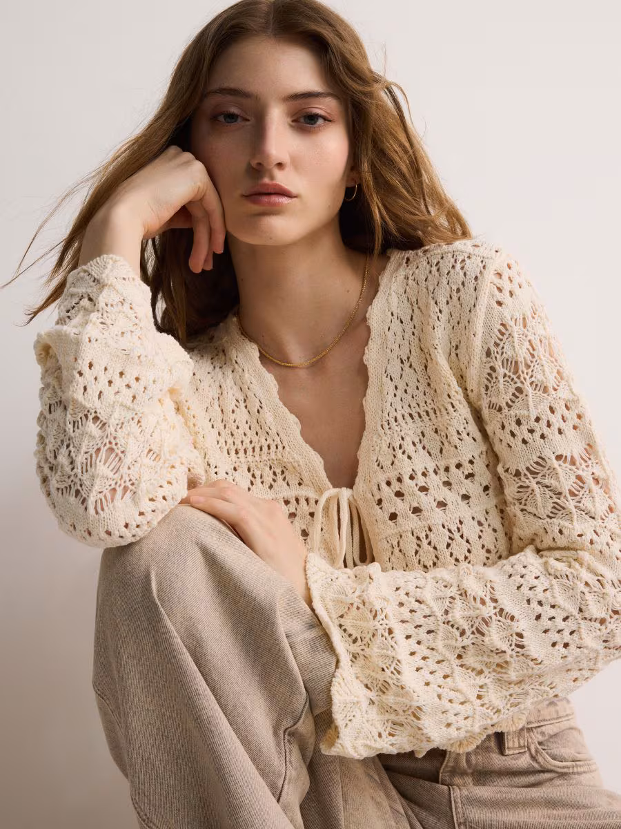 Openwork Cotton Rich Cardigan